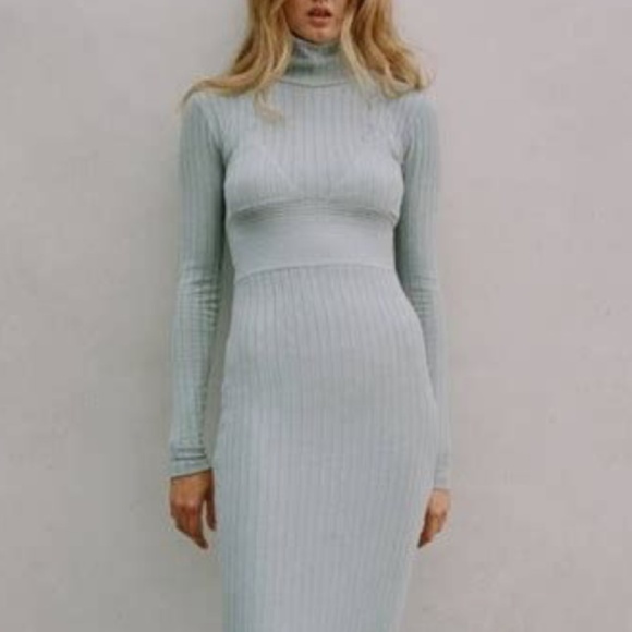 NWOT Zara Seam Detail Ribbed Dress - Picture 2 of 8